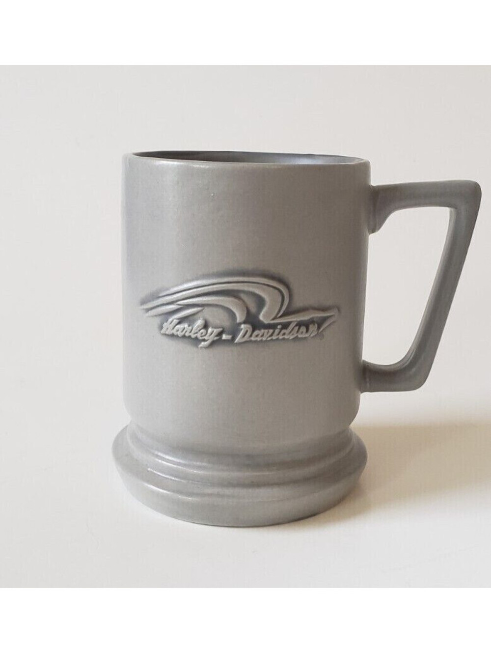 HARLEY-DAVIDSON Embossed Mug Cement Grey Motorcycle H-D